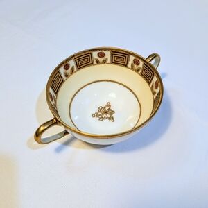 Antique Nippon Bouillon Cup | Royal Crockery RC | Hand Painted Gold Greek Key |